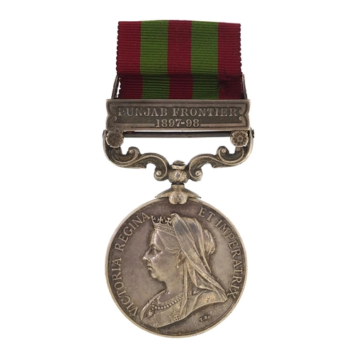 2286 - Victorian British military India 1895 General Service medal with Punjab Frontier 1897-98 bar awarded... 