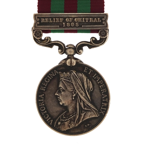 2282 - Victorian British military India 1895 General Service medal with Relief of Chitral 1895 bar awarded ... 