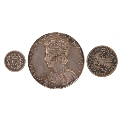 1578 - Early 19th century and later coinage and medals comprising William IV 1834 1½, 1901 Hong Kong ten ce... 