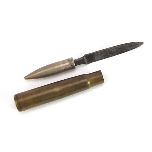 2323 - Military interest trench art bullet knife