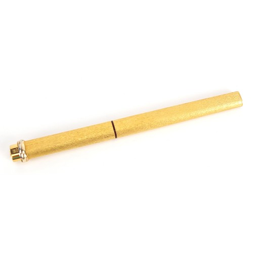 96 - Must de Cartier gold plated and enamel ballpoint pen with fitted case, guarantee wallet and box, the... 