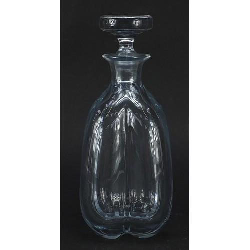 963 - Stromberg, Scandinavian glass decanter with stopper, etched to the base, 24.5cm high