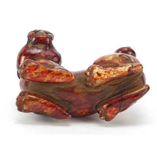 743 - Chinese red stone carving of a mythical animal, 6.5cm in length