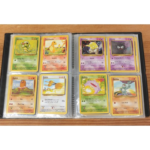 1509 - Part set of original Pokemon Base Set trade cards and holographic Flipz cards arranged in albums