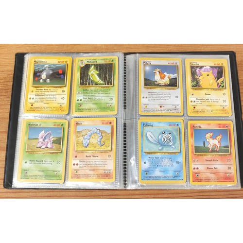 1509 - Part set of original Pokemon Base Set trade cards and holographic Flipz cards arranged in albums