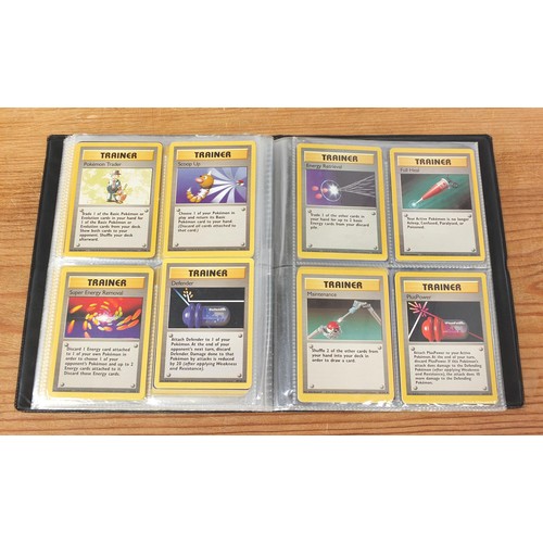 1509 - Part set of original Pokemon Base Set trade cards and holographic Flipz cards arranged in albums