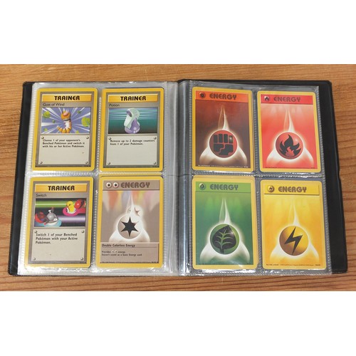 1509 - Part set of original Pokemon Base Set trade cards and holographic Flipz cards arranged in albums