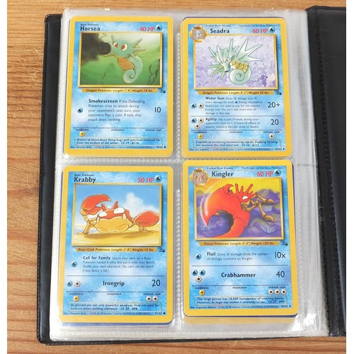 1509 - Part set of original Pokemon Base Set trade cards and holographic Flipz cards arranged in albums