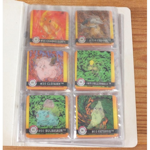 1509 - Part set of original Pokemon Base Set trade cards and holographic Flipz cards arranged in albums