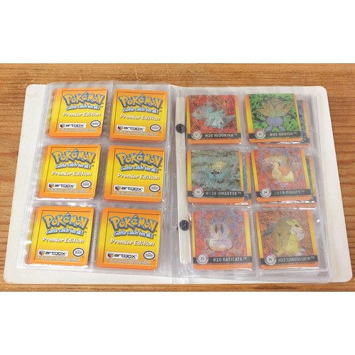 1509 - Part set of original Pokemon Base Set trade cards and holographic Flipz cards arranged in albums