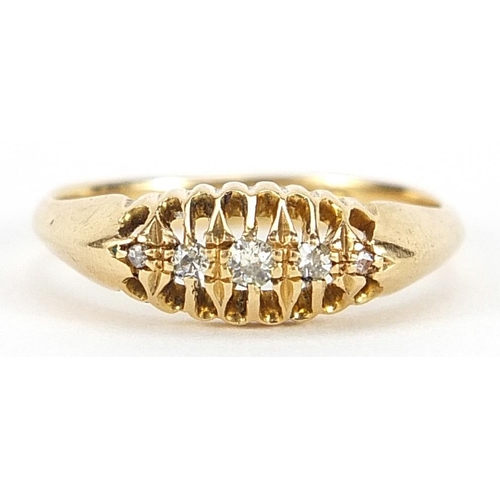 1744 - George V 18ct gold diamond five stone ring, Birmingham 1919, size M, 3.0g