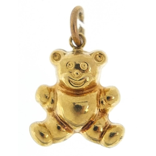 1806 - 9ct gold teddy bear charm, 1.3cm high, 0.7g