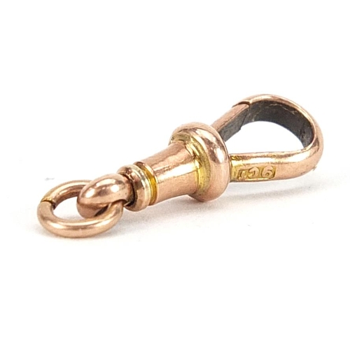 1989 - 9ct rose gold swivel clasp, 1.8cm in length, 1.4g