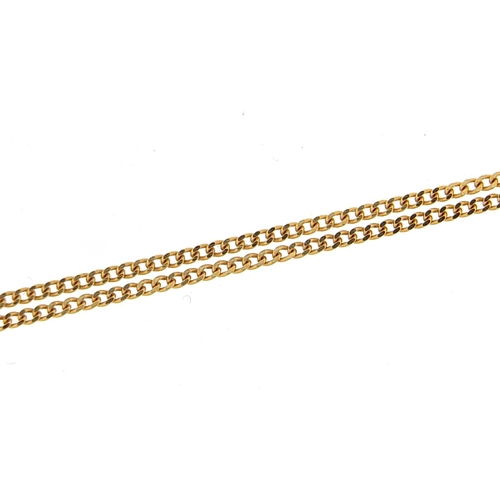 1986 - 9ct gold necklace, 40cm in length, 1.3g