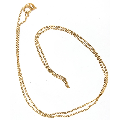 1986 - 9ct gold necklace, 40cm in length, 1.3g