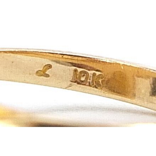 1660 - Black Hills, 10k gold three tone grapevine ring, size N, 2.7g