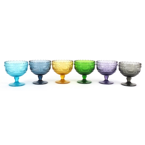 737 - Harlequin set of Shudehill sundae dishes, each 10.5cm high