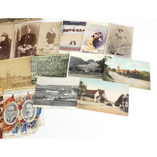 1207 - Postcards and ephemera including Victorian Rifles, black and white photograph of The Houses of Parli... 