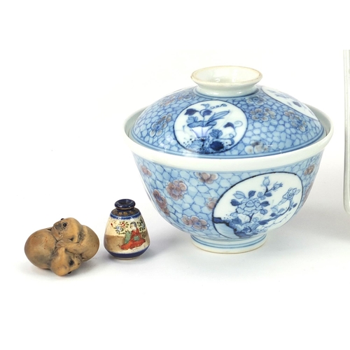 228 - Chinese and Japanese ceramics and sundry items including famille rose tray hand painted with figures... 