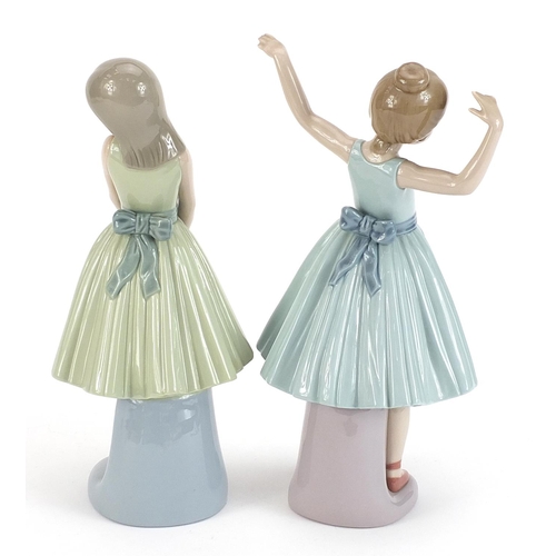 559 - Pair of Lladro figurines of ballerinas, the largest 27cm high