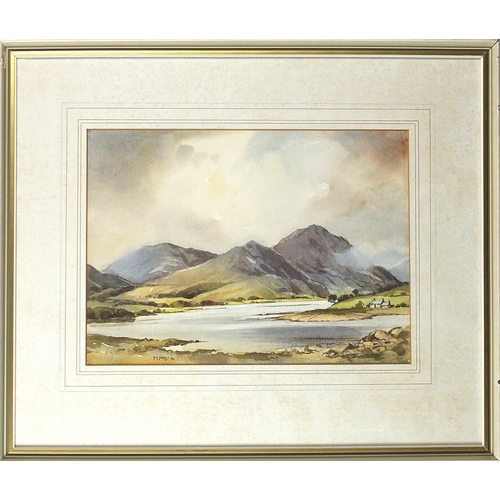 1270 - Frank James '82 - Loch Creran, Oban, Scottish watercolour, signed F J James, details verso, mounted,... 