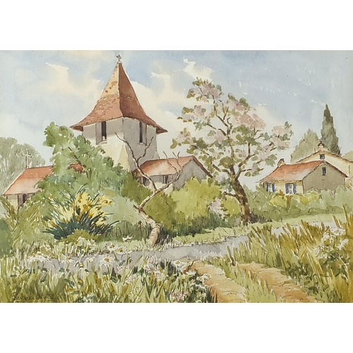 1314 - Barbara Wyllie - Country landscapes, one titled Horsley Flowers, two watercolours, each mounted fram... 