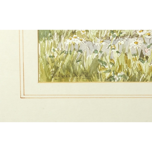 1314 - Barbara Wyllie - Country landscapes, one titled Horsley Flowers, two watercolours, each mounted fram... 