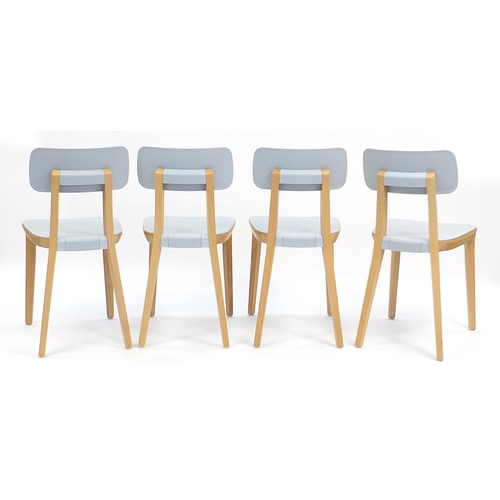 874 - Set of four Steelcase grey retro chairs, 80cm high