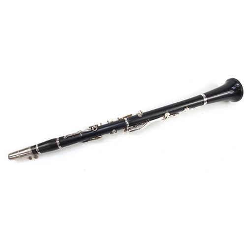 1085A - Boosey & Hawkes four piece ebony Emperor clarinet with fitted case, serial number 335457, 68cm in le... 