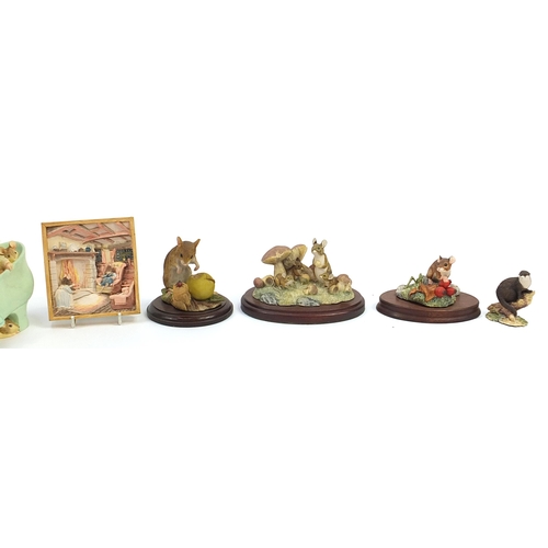 920 - Eight Border Fine Arts mice sculptures and an otter, the largest 8cm in length