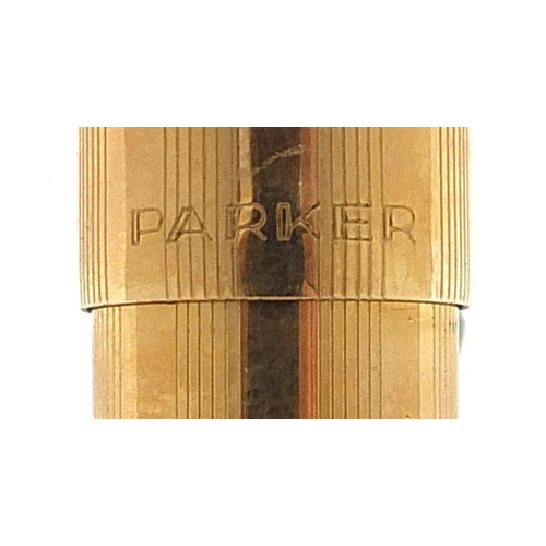 184 - Parker gold plated fountain pen with 14k gold nib and fitted case