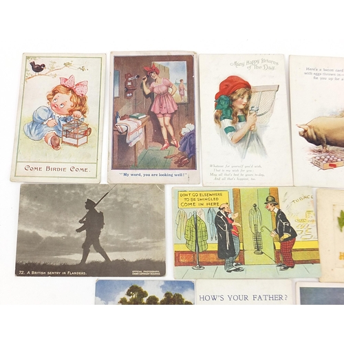 1090 - Comical postcards including Donald McGill examples