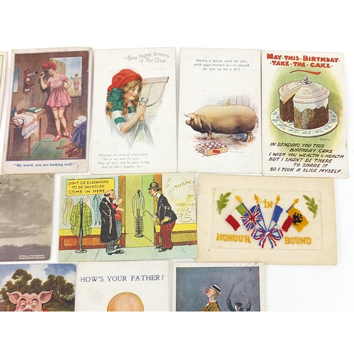 1090 - Comical postcards including Donald McGill examples