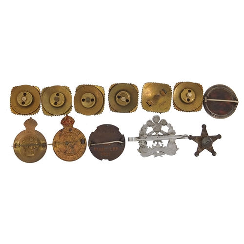 2314 - Militaria including silver and tortoiseshell brooch and Women's Land Army brooch