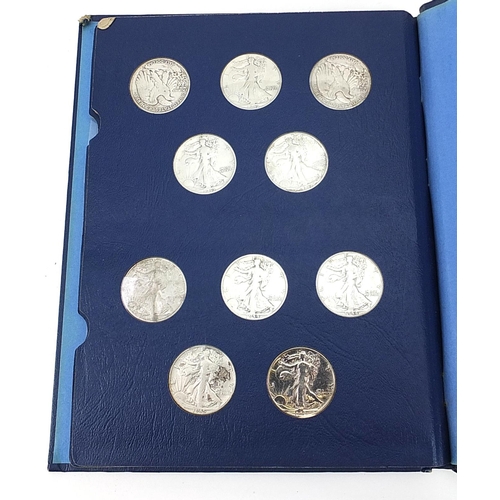 1619 - American coinage including Liberty Walking halves arranged in two unassociated albums and 1993 one o... 