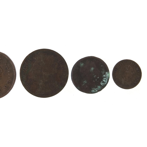 1581 - 17th century and later Irish coinage including 1681 halfpenny