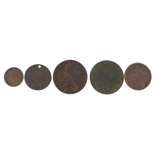 1583 - George III and later British coinage including 1843 half farthing and 1773 Queen Charlotte token