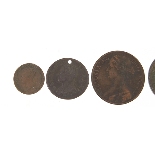 1583 - George III and later British coinage including 1843 half farthing and 1773 Queen Charlotte token