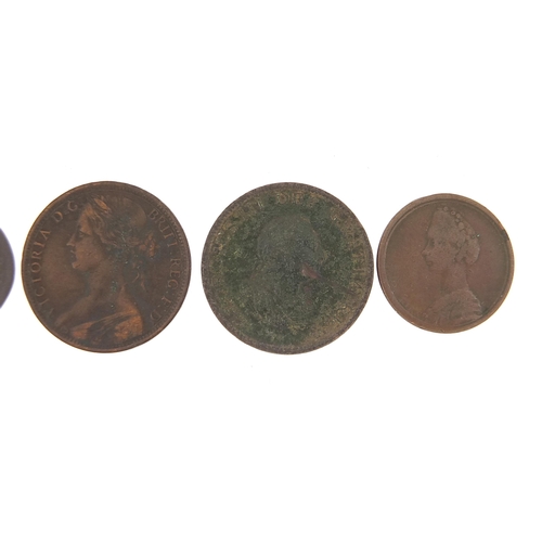 1583 - George III and later British coinage including 1843 half farthing and 1773 Queen Charlotte token