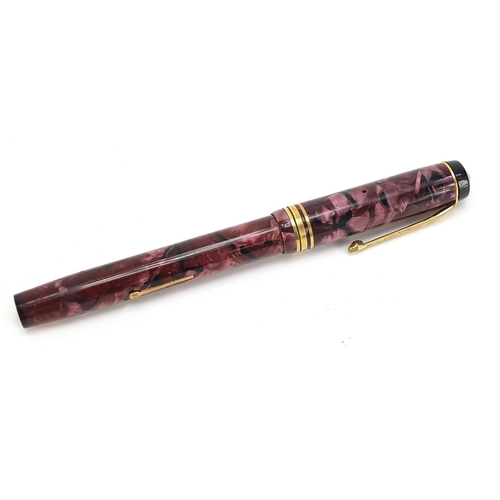 1237 - Conway Stewart 388 marbleised fountain pen with 14ct gold nib and box, 12.5cm in length