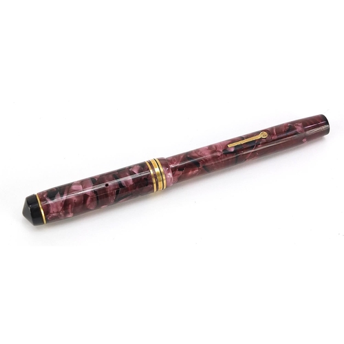 1237 - Conway Stewart 388 marbleised fountain pen with 14ct gold nib and box, 12.5cm in length