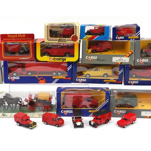 1336 - Collection of diecast Royal Mail advertising vehicles in boxes including Corgi