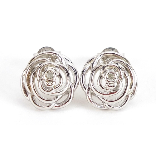 2148 - Hot Diamonds, pair of silver diamond stud earrings, 1.2cm in diameter, 3.0g