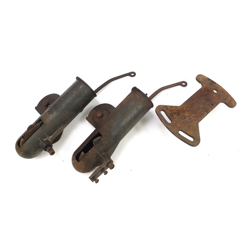 928 - Two vintage ICI clay pigeon traps, 64cm in length