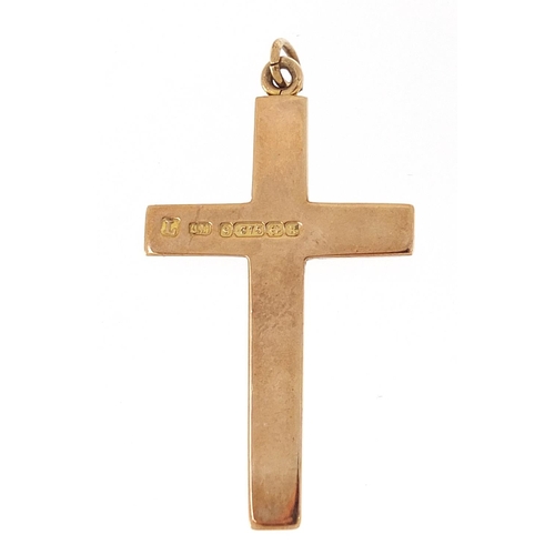 1665 - 9ct gold crucifix pendant, 4cm high, 5.5g