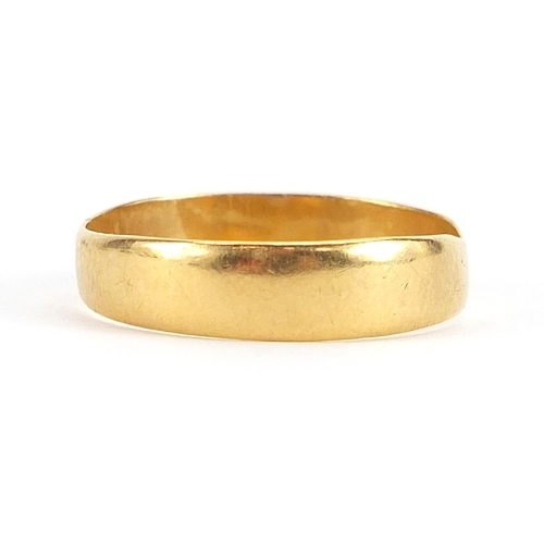 1747 - Victorian 22ct gold wedding band, Birmingham 1864, size O, 2.3g