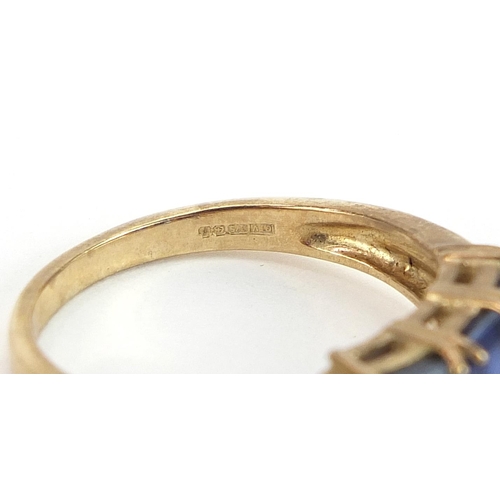 1892 - 9ct gold kyanite and diamond ring with certificate, size N, 2.8g