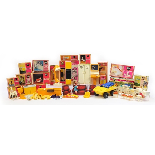 1383 - Collection of Sindy by Pedigree accessories, some with boxes including wardrobe, settee, bed, bedclo... 