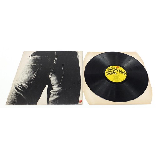 1414 - The Rolling Stones vinyl LP records to comprising Some Girls, Sticky Fingers, Aftermath and Let it B... 