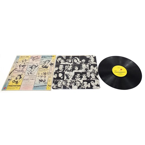 1414 - The Rolling Stones vinyl LP records to comprising Some Girls, Sticky Fingers, Aftermath and Let it B... 